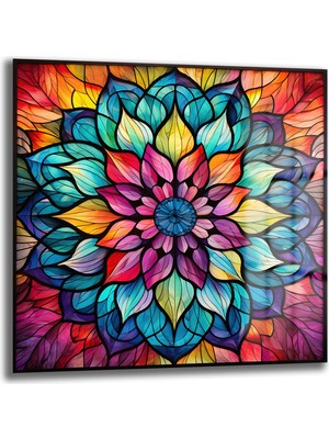Glazella Mandala Kare Cam Tablo