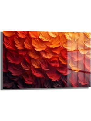 Glazella Yaprak Desen Cam Tablo