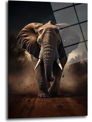 Glazella Fi̇l Dekorati̇f Di̇key Cam Tablo, Ev Dekorasyonu, Ofi̇s Dekorasyonu