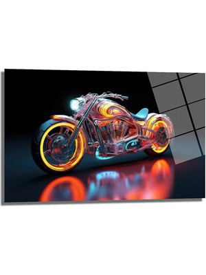 Glazella Motor Dekorati̇f Yatay Cam Tablo, Ev Dekorasyonu