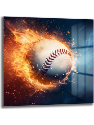 Glazella Beyzbol Topu Kare Cam Tablo