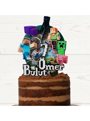 Cake Topper Video Game Temalı Kişiye Özel Erkek Çocuk Doğum Günü Pasta Süsü (22X20CM)