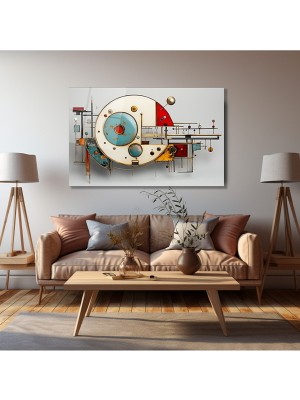 Glazella Soyut Dekorati̇f Yatay Cam Tablo