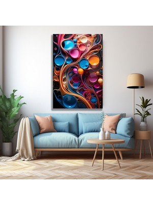 Glazella Renkleri̇n Karmaşası Di̇key Cam Tablo