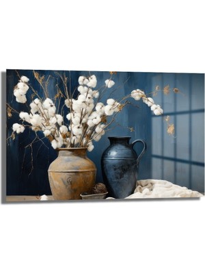 Glazella Dekorati̇f Eski̇ Vazo Yatay Cam Tablo