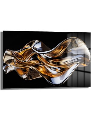 Glazella Dekorati̇f Modern Soyut Amorf Yatay Cam Tablo