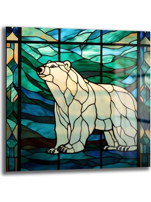 Glazella Kutup Ayısı Kare Cam Tablo