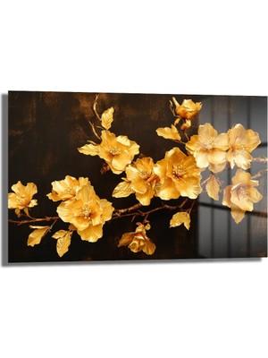 Glazella Altın Metalik Cam Tablo