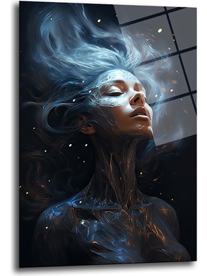 Glazella Kadın Ruhu Dekorati̇f Di̇key Cam Tablo