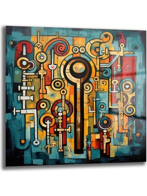 Glazella Soyut Kare Cam Tablo