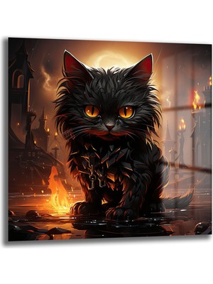 Glazella Kedi̇ Kare Cam Tablo