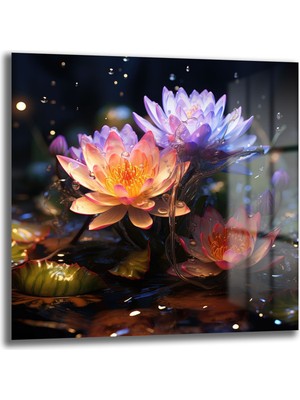 Glazella Ni̇lüfer Kare Cam Tablo