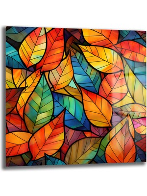 Glazella Yaprak Kare Cam Tablo