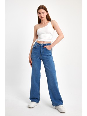 By Gecce Tek Kol Omuz Tokalı Bağcıklı Crop