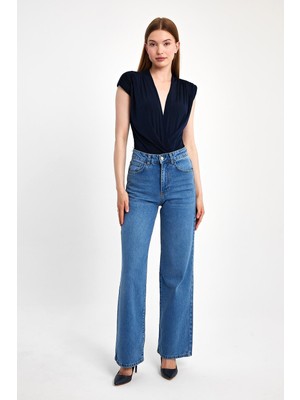 Viz10 V Yaka Zıbın Bluz