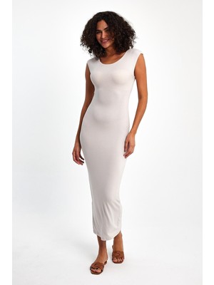 Crep Sıfır Kol Uzun Elbise Kadınlar İçin Şık Tasarım Özel Günler İçin Uygun