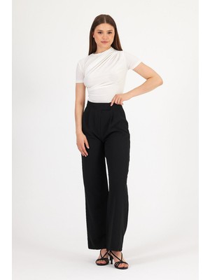 Miss Elegant Cırtlı Double Palazzo Pantolon