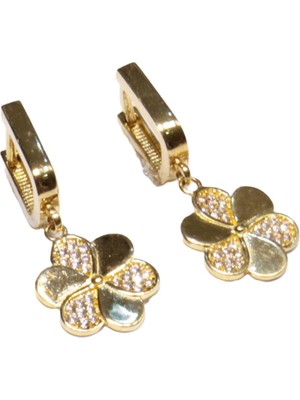 Güler Kuyumculuk 14 Ayar Altın Yonca Model Halka Küpe