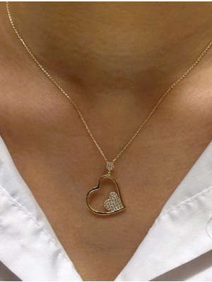 Güler Kuyumculuk Altın Kalp Kolye Uçlu Zincir