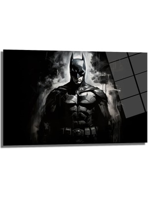 Glazella Batman Dekorati̇f Yatay Cam Tablo, Ev Dekorasyon