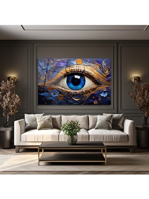 Glazella Göz Detay Dekorati̇f Yatay Cam Tablo