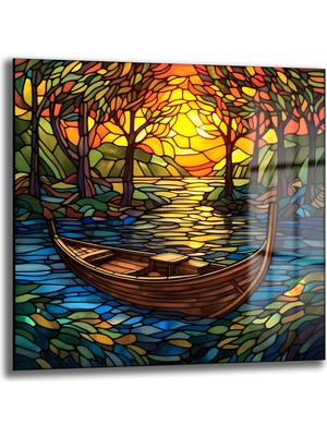 Glazella Manzara Kare Cam Tablo