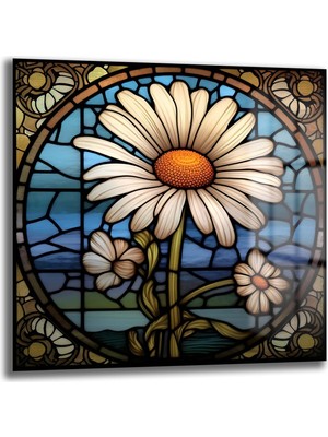 Glazella Papatya Kare Cam Tablo