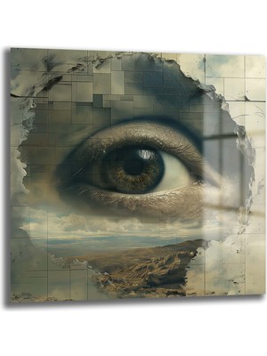 Glazella Boşluk Göz Kare Cam Tablo