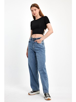 Moon Art Baggy Denim Pantolon 4