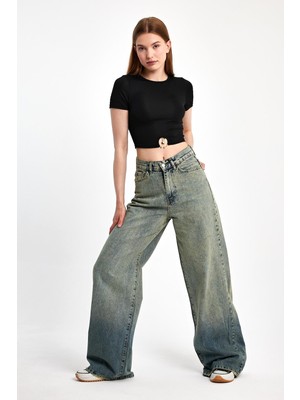 Moon Art Baggy Denim Pantolon 2