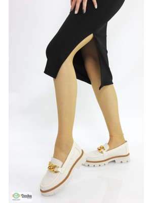 Mammamia Kadın  Deri Ortopedik Günlük Loafer Ayakkabı M25/YA-MİU