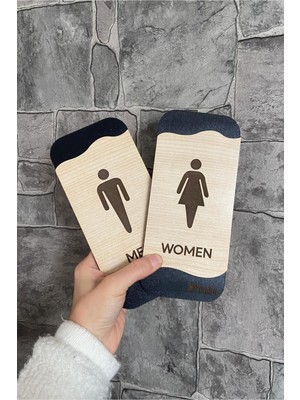 Yönline Meşe Serisi Mdf Kadın Wc ve Erkek Wc Set