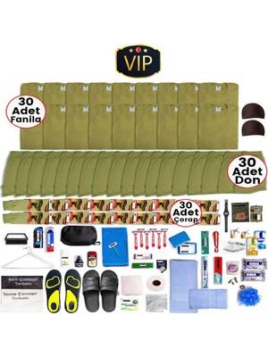 Kordak 30'lu Yeni Bedelli Kışlık Asker Malzemeleri Seti - Askeri Fanila Çorap Cüzdan Vatka