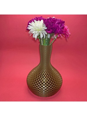 NBShop Origami Dekor Vazo - Altın Kahve