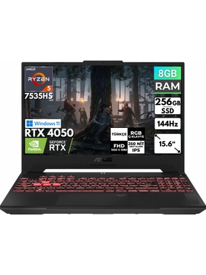 Asus Tuf Gaming A15 Ryzen 5-7535HS 8 GB 256 GB SSD RTX4050 15.6'' Fhd Windows 11 Home Taşınabilir Bilgisayar FA507NU-LP157 BT25