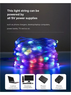 Hiqonic Rgb Ses Kontrollü Kumandalı Telefon Kontrollü Kayar Magic LED Müzik Rgb Şerit Su Geçirmez