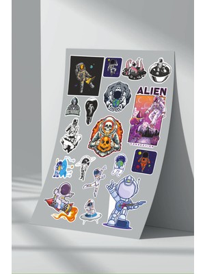 Stickermarket Astronot Uzay Sticker Seti (7)