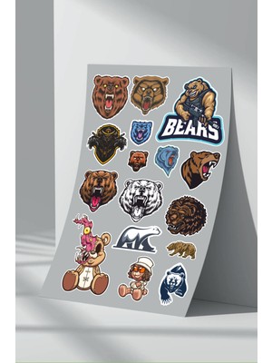 StickerMarket Ayı Bear Sticker Seti (4)