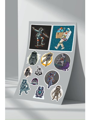 Stickermarket Astronot Uzay Sticker Seti (4)