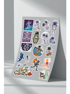 StickerMarket Astronot Uzay Sticker Seti (10)