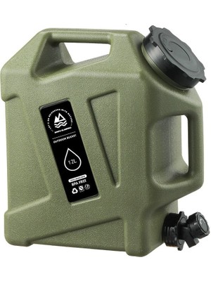 Shufa Açık Su Konteyneri Piknik Kamp Içme Kova Depolama Taşıyıcı Yeşil 12L