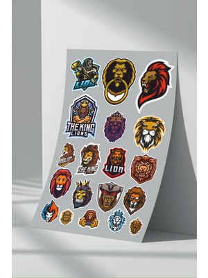 Stickermarket Aslan Lion Sticker Seti (8)