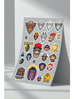 Stickermarket Goril Sticker Seti (3)