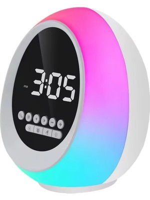 Hiqonic Dokunmatik Gece Lambası - Dijital Radyolu Çalar Saat - Alarm - Bluetooth Hoparlör