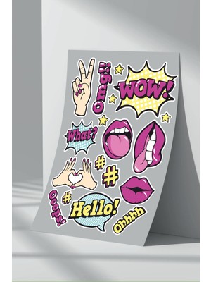 StickerMarket Pembe Dudak Sticker Seti