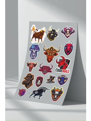 Stickermarket Bull Sticker Seti (1)