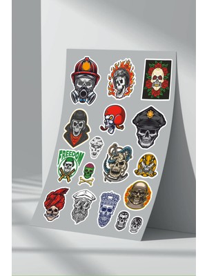 StickerMarket Kurukafa Skull Sticker Seti (4)