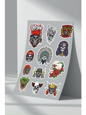 Stickermarket Kurukafa Skull Sticker Seti (10)