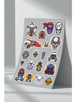 Stickermarket Kurukafa Skull Sticker Seti (12)