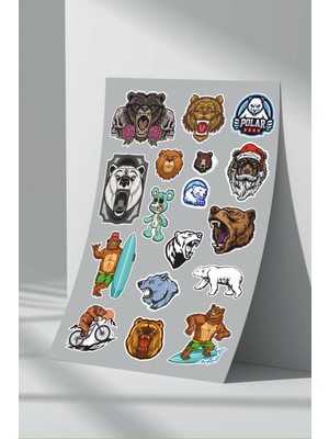 StickerMarket Ayı Bear Sticker Seti (3)